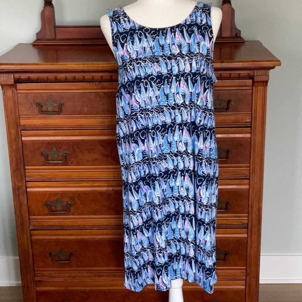 NWT Lilly Pulitzer Kristen Dress Sails and Stripes SZ L Coastal Preppy Nautical - Picture 4 of 10